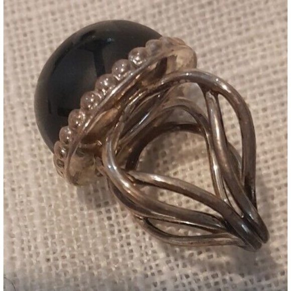 DTR Jay King Mine Find Black Onyx Necklace Ring And Earrings Set  Signed 925 - Picture 5 of 10